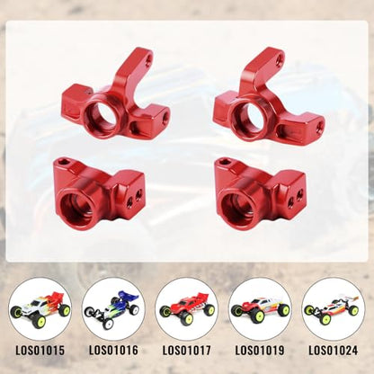 GLOBACT RC Spindle Hub Set for Losi 1/16 Mini-B 1/18 Mini-T | Front Steering Knuckles, Caster Blocks C Hubs, Rear Hubs, Replace LOS214006/LOS214005/LOS311005