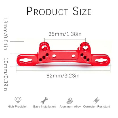 Aluminum Alloy Front & Rear Shock Towers for Tamiya TT02 1/10 RC Car – Precision CNC Machined RC Car Shock Mount, TT02 Alloy Shock Absorber Plate Lightweight & Durable Upgrade Parts Red - color: Red