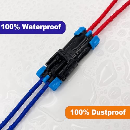 14-12 AWG 2 Pin Connector Waterproof Weather Pack Wire Connectors Kit(4set) | Twippo 2 Wire WeatherPack Male Female Automotive Electrical Wire Connectors Quick Connect and Disconnect Plug 14-12 Gauge - size: 2pin/4kit/14-12AWG