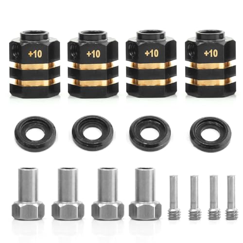 12MM RC Brass Hex Extension Adaptor Compatible for Traxxas TRX4 TRX6 Upgrades Parts Counterweight 10mm Extended Wheel Hex Hubs Extenders Spacer - color: 10mm