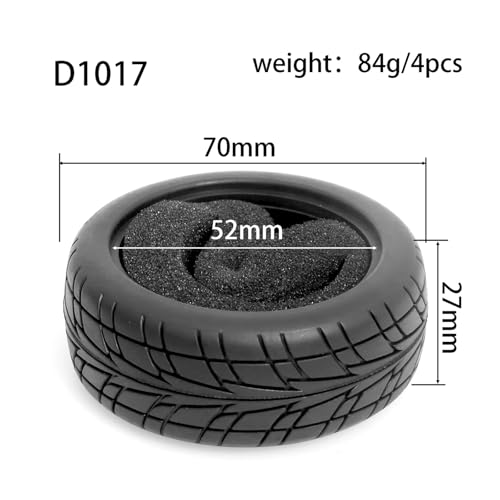 8pcs 1/10 RC Drift Tires 65 * 26mm for On Road Racing Car Drift RC Touring Car (Style D) - style: style D