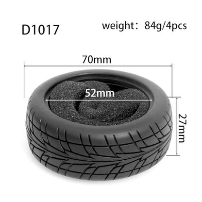 8pcs 1/10 RC Drift Tires 65 * 26mm for On Road Racing Car Drift RC Touring Car (Style D) - style: style D