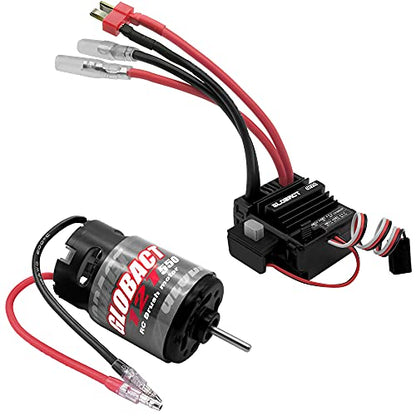 GLOBACT 550 12T Brushed Motor & 80A ESC Combo for 1/10 RC Truck Car -T Plug | BEC 5A 7.4V/6.4V - size: T Plug