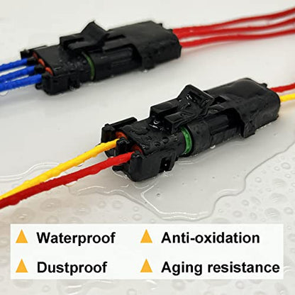 18-14 AWG 1/2/3/4 Pin Connector Weather Pack Connectors Kit (26 Set) | 1/2/3/4 Wire Waterproof WeatherPack Male and Female Automotive Electrical Wire Connectors Plug Terminals Kit 18-14 Gauge - size: 1-4pin/26kit/18-14AWG