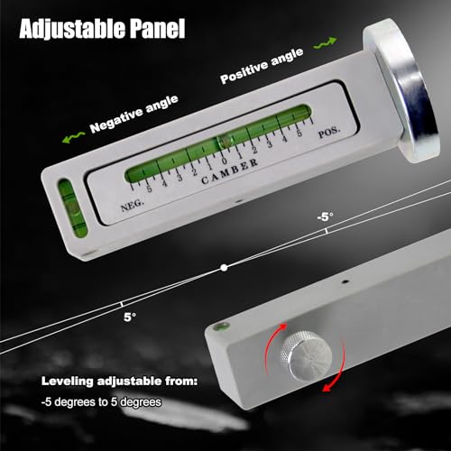 RULLINE Magnetic Camber Gauge – Wheel Alignment Tool for Cars/Trucks/RV | Magnetic mount attaches to steel hubs/rotors. Measures camber angle. For DIY alignment checks. Saves trips to alignment shops - size: 1 PACK