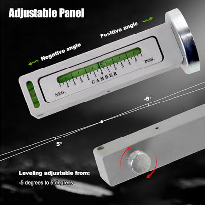RULLINE Magnetic Camber Gauge – Wheel Alignment Tool for Cars/Trucks/RV | Magnetic mount attaches to steel hubs/rotors. Measures camber angle. For DIY alignment checks. Saves trips to alignment shops - size: 1 PACK