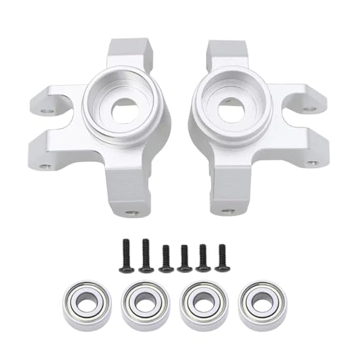 Compatible with LOSI for Mini for LMT 4X4 1/18 RC Car for Monster Truck Aluminum C Hub Front Steering Cup with Enlarged Bearing RC Accessories(Silver,Steering Cup) - color: Silver, size: Steering Cup