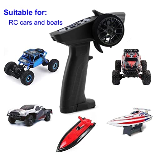 Turbo Racing 91803G-VT RC 2.4GHz 3CH Radio Transmitter Remote Controller with 4CH Receiver for RC Car Boat (91803G-VT)