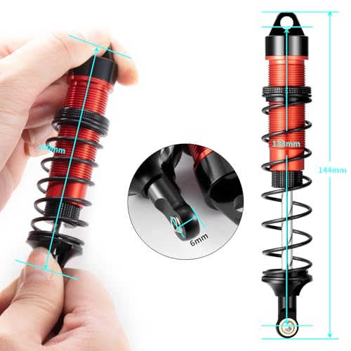 RC Car Front & Rear Shocks Set Adjustable Shocks Compatible with 1/8 Arrma Typhoon 6S Redcat FS/ZD Racing Buggy Truggy Replacement Parts (Rear) - style: Rear