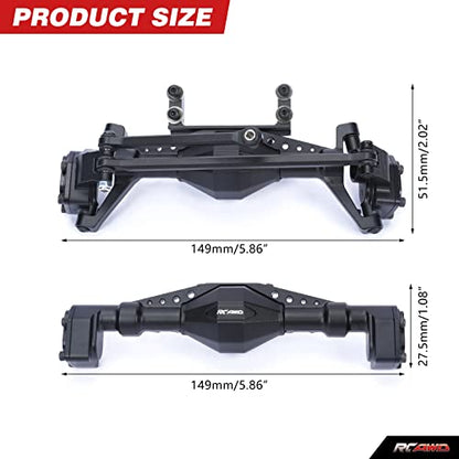 RCAWD for 1/18 Axial UTB18 Capra Trail Buggy Crawlers Upgrades, Rear & Steering Axle Assembled & Front & Rear Axle Housing Without Gears Aluminum Parts AXI218001 Black - color: Black