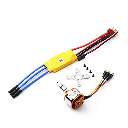 GoolRC 2212 2200KV Brushless Motor 30A ESC with T Plug 3.5mm Banana Connectors for RC Plane Helicopter Electronic Speed Controller - size: 2200kv with esc