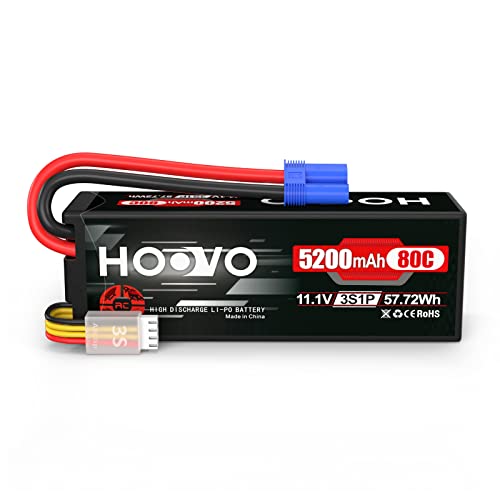 HOOVO 3S 11.1V Lipo Battery 5200mAh 80C HardCase Battery with EC5 Connector | for RC Car Boat Truck Heli Airplane UAV Drone FPV Racing