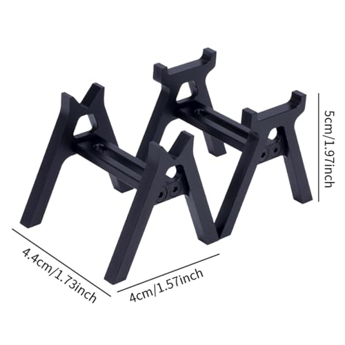 harayaa 2 Pieces RC Car Stand RC Repair Work Station Model Support Simulation Upgrade Compact Aluminum Alloy Suitable for Display Maintenance, Black - color: Black