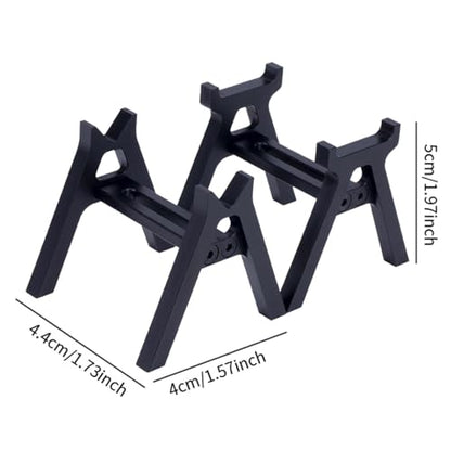 harayaa 2 Pieces RC Car Stand RC Repair Work Station Model Support Simulation Upgrade Compact Aluminum Alloy Suitable for Display Maintenance, Black - color: Black