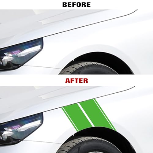 x xotic tech Fender Stripes Hash Marks KK Vinyl Decal Universal for Car Truck Sticker Racing Stripe 11"x23" (Green) - color: Green