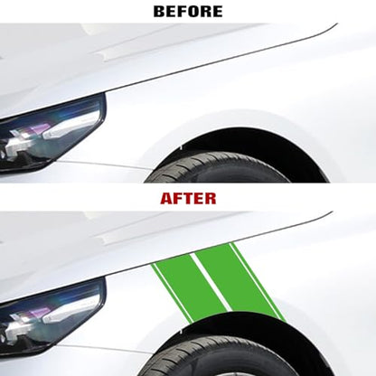 x xotic tech Fender Stripes Hash Marks KK Vinyl Decal Universal for Car Truck Sticker Racing Stripe 11"x23" (Green) - color: Green