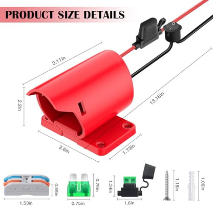 2 Packs 12V Adapter for Power Wheel Adapter Compatible with Milwaukee M12 Battery, Power Conversion Kit for Power Tool, DIY RC Toy Car, Battery Connector with Switch, Fuse, 12AWG Wire, Wire Terminal - size: 2 Packs