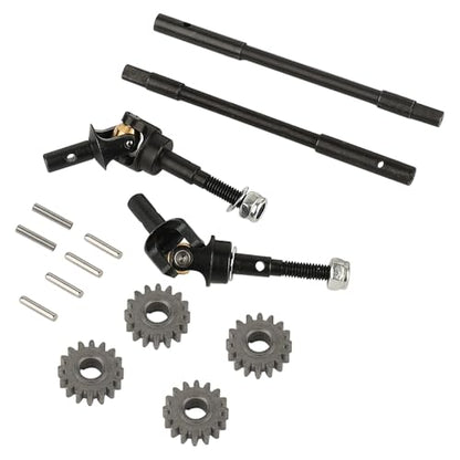 Hard Steel Front Portal Axle Shaft with Gear for 1/10 RC Crawler Car Axial SCX10 Portal Axle Metal Upgrade Part