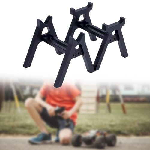 harayaa 2 Pieces RC Car Stand RC Repair Work Station Model Support Simulation Upgrade Compact Aluminum Alloy Suitable for Display Maintenance, Black - color: Black