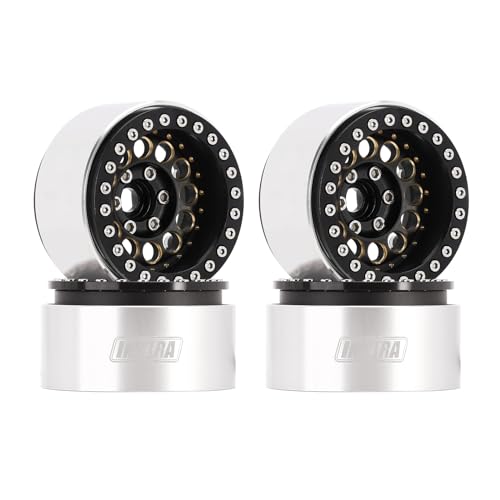 INJORA 1.9" 150g Brass & Aluminum -10mm Offset Wheels for 1/10 RC (Black) - color: Black