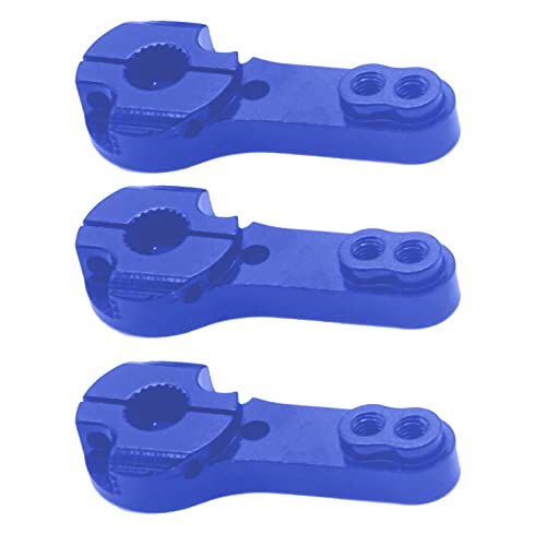 5Pack ShareGoo Aluminum 24T Servo Horn M3 Threads Motors Steering Arm Compatible with Hitec Servo Motor RC Car Truck Buggy Airplane (Blue) - color: Blue
