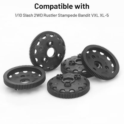daitoku 48P 86T Spur Gear Transmission Gears RC Upgrade Parts 5Pcs for 1/10 Slash 2WD Rustler Stampede Bandit VXL XL-5 - size: 48P 86T