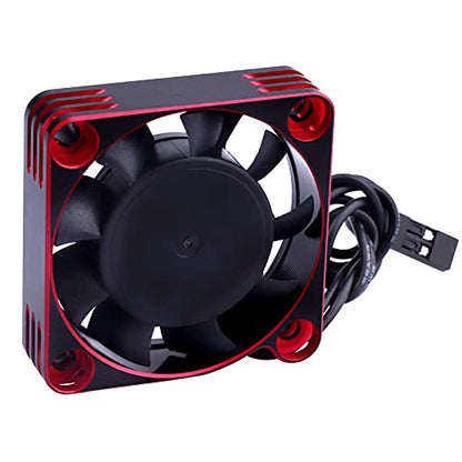 RC Motor Cooling Fan 40x40mm 16000RPM 540 550 Motor ESC Heatsink Brushless Cooling Fans for 1/10 1/8 RC Car (Black & Red) - color: Black & Red