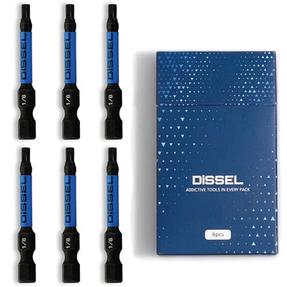 1/8 Hex Bit Set - SAE Magnetic 1/8 Allen Wrench, Durable S2 Steel Hex Driver for Bike, Furniture & RC Repairs (6pc). Impact Grade Allen Bits Designed for Precision and Durability. - size: 1/8", style: SAE