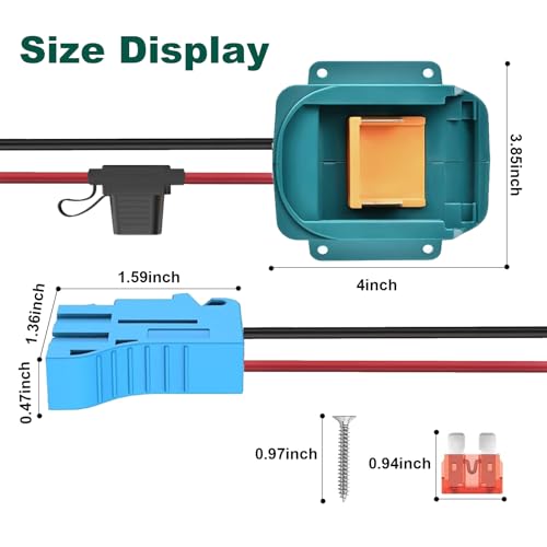 Ranoff Power Wheel Adapter 18V/20V Battery with Fuse & Wire terminals, Wheels Battery Conversion Kit Power Connector for DIY Ride On Truck, RC Car Toys and Robotics - size: for MAKITA Blue