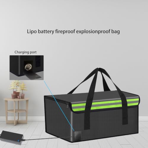 50*35*30cm Lipo Safe Bag Fireproof Bag for Lipo Battery Pack Storage Charging Transport,Home Office Travel Fireproof Safe Storage for Cash Valuables Jewelry Passport Power bank Lipo Battery - size: 500*350*300mm