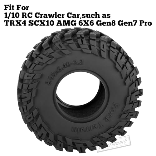 2.2 Inch RC Crawler Tires for 1/10 TRX4 SCX10 Capra AMG 6x6 Gen8 Everest Gen7 Pro Off-Road Vehicles,All-Terrain High Grip Soft Rubber Tires w/Deep Tread & Foam Insert,StyleB - style: StyleB(4pcs)