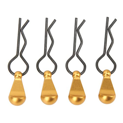 RC Body Clips R Pins Metal RC Car Body Clips Stainless Steel R , Aluminium Alloy Pull Tabs Car Assembly for 1/10 (Gold) - color: Gold