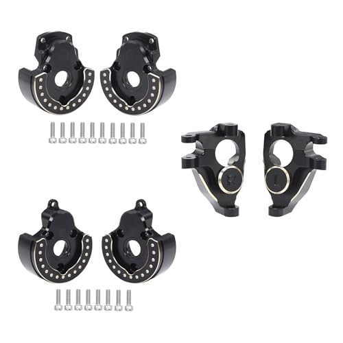 F10 Axle Brass Knuckle Weights with Front & Rear Portal Covers for 1/10 RC Crawler Vanquish VRD VS4-10 Phoenix, Lower COG LCG Upgrade Parts (3-in-1 Set)