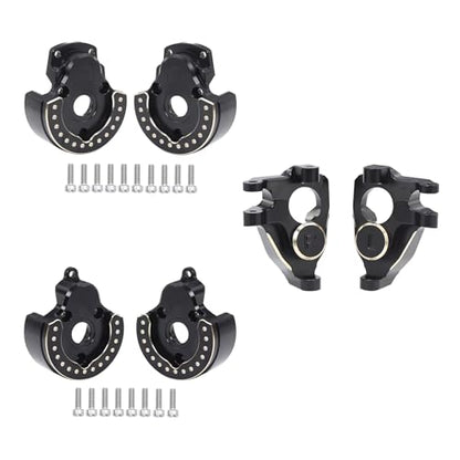 F10 Axle Brass Knuckle Weights with Front & Rear Portal Covers for 1/10 RC Crawler Vanquish VRD VS4-10 Phoenix, Lower COG LCG Upgrade Parts (3-in-1 Set)