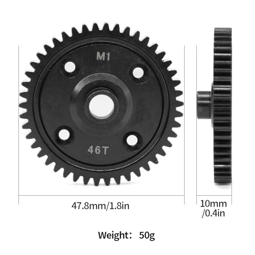 46T Spur Gear M1.0 Hardened Steel 9651 for Traxxas 1/8 Sledge 4WD Monster Truck 95096-4 Upgrade Parts
