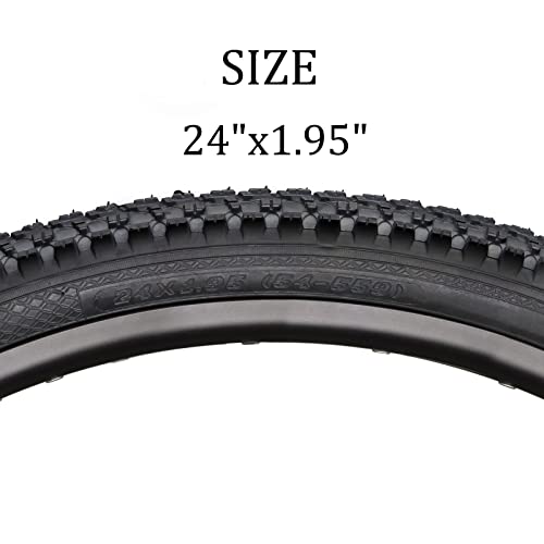 Hycline Mountain Bike Tire: 20/24/26/27.5-inch Folding Replacement High-Performance Wear-Resistant Bicycle Tires for MTB Off-Road Bike - size: 24x1.95 30TPI, style: Qty 2 Tires