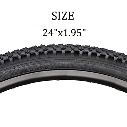 Hycline Mountain Bike Tire: 20/24/26/27.5-inch Folding Replacement High-Performance Wear-Resistant Bicycle Tires for MTB Off-Road Bike - size: 24x1.95 30TPI, style: Qty 2 Tires