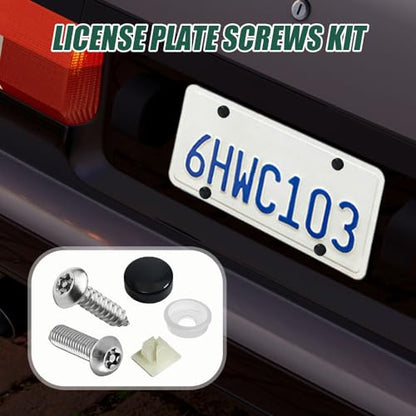Anti Theft License Plate Screws Kits, Tamper Resistant Licence Plate Kit, 1/4"(M6) Security Screws, Rust Proof Stainless Steel Bolts Fasteners Kit for Front Rear Frame Holder Mounting - color: Silver2