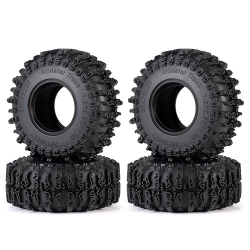 4PCS 1.3" Beadlock Tires with Foam Insert for 1/18 1/24 Axial SCX24 AX24 TRX4M RC Crawler Truck Car Upgrade Parts (B Style) - color: *B Style