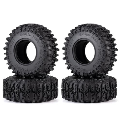 4PCS 1.3" Beadlock Tires with Foam Insert for 1/18 1/24 Axial SCX24 AX24 TRX4M RC Crawler Truck Car Upgrade Parts (B Style) - color: *B Style