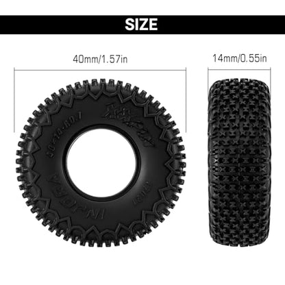 INJORA 0.7" XHX Pin Tires 40 * 14mm for Axial SCX30 Upgrade, T7021