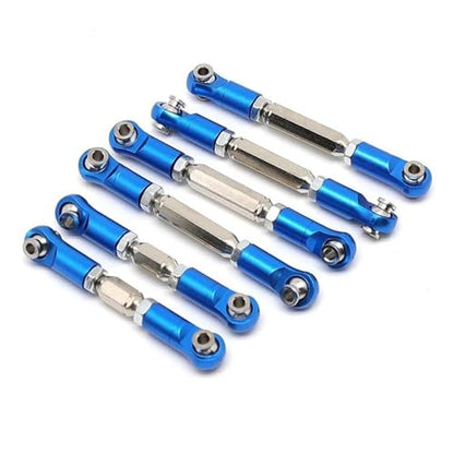 Front Rear Drive Shaft for Arrma for Senton for Granite 4X4 1/10 RC Crawler Parts Metal Adjustable Tie Rods Turnbuckles Toe Links Linkage Set(Blue) - color: Blue