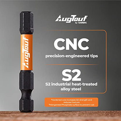toolant 5mm Impact Hex Bit Set, 10-Piece | CNC-machined tips, S2 alloy steel body, hardened core, magnetic fastener retention, impact-driver use - size: 5mm(10pcs)