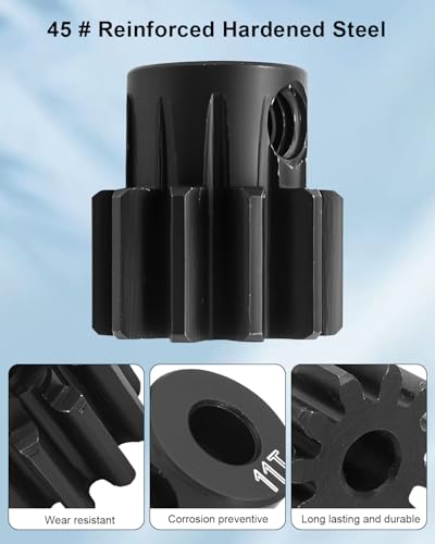 11T Motor Pinion Gear 32P, Hardened Steel Replacement for 3mm Shaft Replace 6747, Fit for 1/10 TRX-4 TRX-6 Slash 4X4 Rustler Stampede 4X4 VXL RC Car