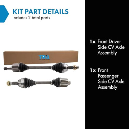 TRQ Front 2 Piece CV Axle Shaft Assembly Set | For 14-21 Ram ProMaster 1500 2500 3500 V6 3.6L Driver & Passenger Side - style: CSA36524