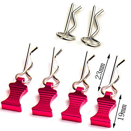 RC Car Body Clips Pins with Pull Taps for 1/8th 1/10th 1/12th Model Car - color: Rose red