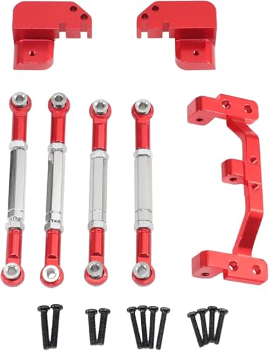 Rear Axle Leaf Spring Upgrade Four-Link Bracket Kit for 1/12 MN82 MN82S MN82PRO MN82T LC79 RC Assortment (Red) - color: Red