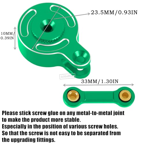 RC Servo Saver Set 25T Upgrades Part for 1/10 Big Rock 3S BLX,Granite/Senton 3S BLX & Mega550,Kraton/Outcast 4S BLX,1/8 Typhon 3S BLX& Mega550,Alloy Fixed Link Steering Servo Saver,Green - color: Green-1 Set