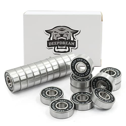 Premium 20Pcs 608rs Bearings Skateboard Bearings Longboard Bearings (8x22x7mm) for Skate Double Rubber Sealed Deep Groove - size: 608-2rs-black