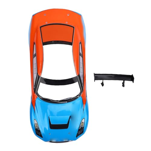Drfeify 1:10 Scale RC Car Body Shell, RC Racing Car Shell and Rear Wing for 26cm Wheelbase Racing Vehicles (Blue Orange) - color: Blue Orange